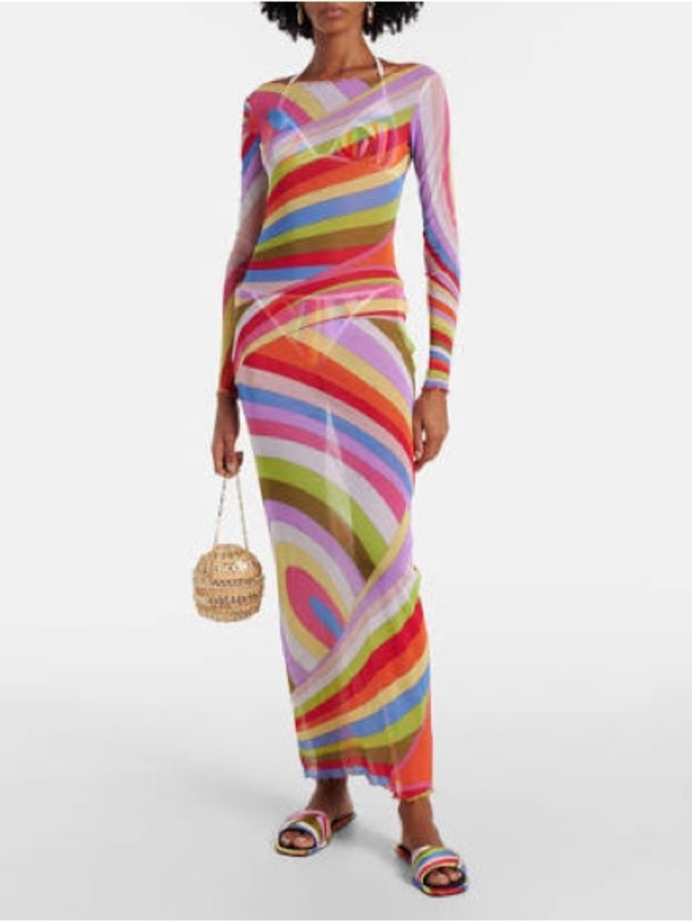 Emilio Pucci Vibrant Multicolor Swirl Maxi Dress